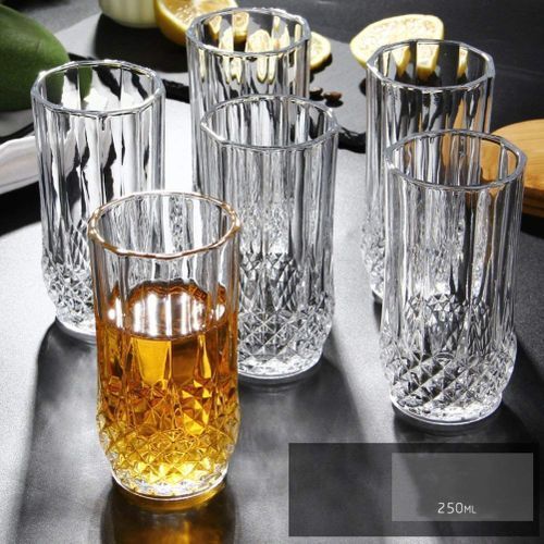 Elegant Set Of Crystal Clear Drinking Glasses-Transparent