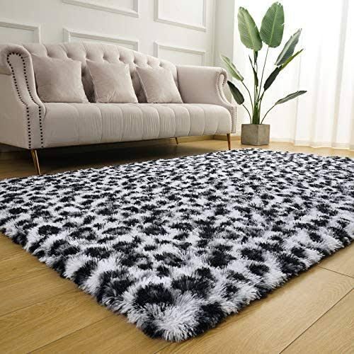 Fluffy Rug Carpet 2m*1.5m- Black/White