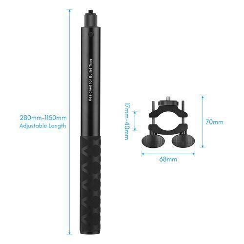 Motorcycle Bike Invisible Selfie Stick Handlebar Mount