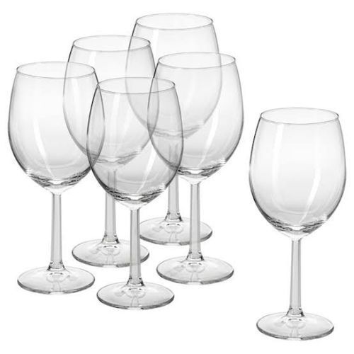 General 6 Pieces Red Wine Glasses - Transparent
