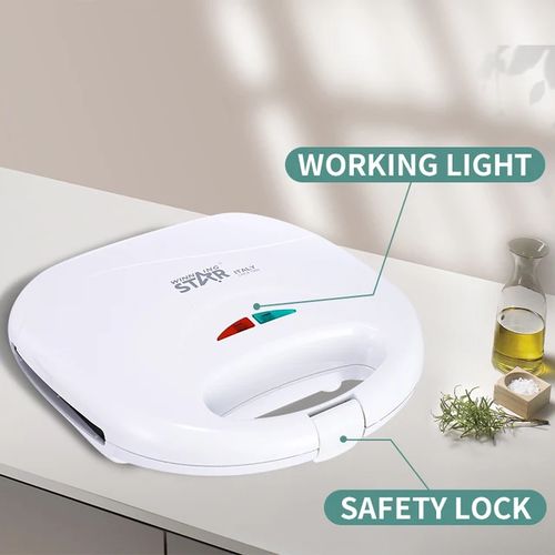 Winningstar Sandwich Maker- 4 Slice Of Bread- 2 Piece of Sandwich-White