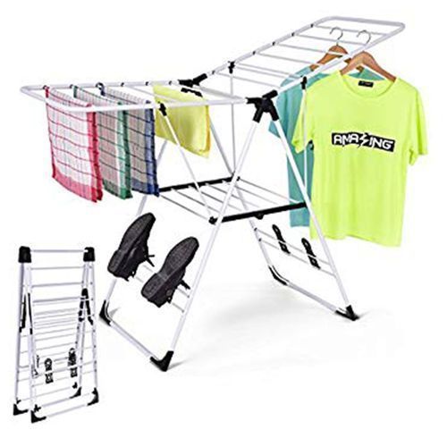 Steel Clothes Rack, Dryer. Drying, Rod, Hanger - White, Blue