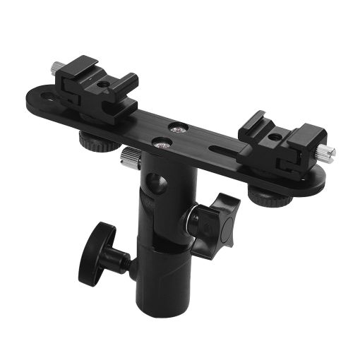 T-shaped Dual Flash Bracket Flash Speedlite Stand With 2