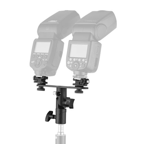 T-shaped Dual Flash Bracket Flash Speedlite Stand With 2