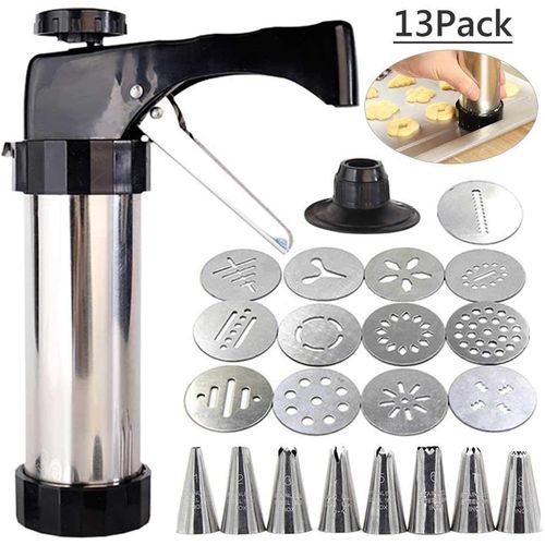 Stainless Steel Disc Cookie Making Kit, 13 Pieces And 8 Pipes