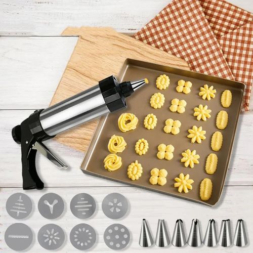 Stainless Steel Disc Cookie Making Kit, 13 Pieces And 8 Pipes