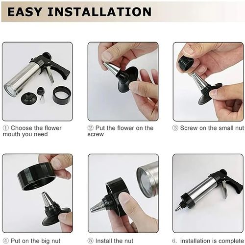 Stainless Steel Disc Cookie Making Kit, 13 Pieces And 8 Pipes