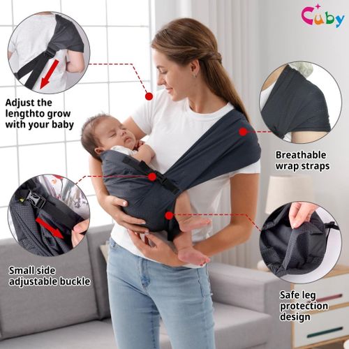 CUBY Summer Breathable Mesh Baby Wrap Carrier Newborn to Toddler - Stretchy