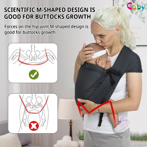 CUBY Summer Breathable Mesh Baby Wrap Carrier Newborn to Toddler - Stretchy