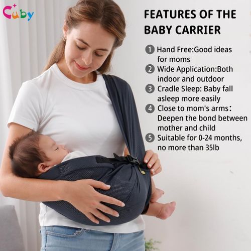 CUBY Summer Breathable Mesh Baby Wrap Carrier Newborn to Toddler - Stretchy