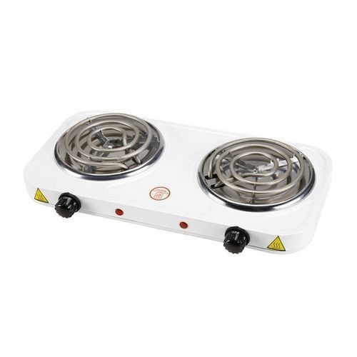Double Electric Coil Hotplate - White