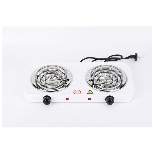 Double Electric Coil Hotplate - White