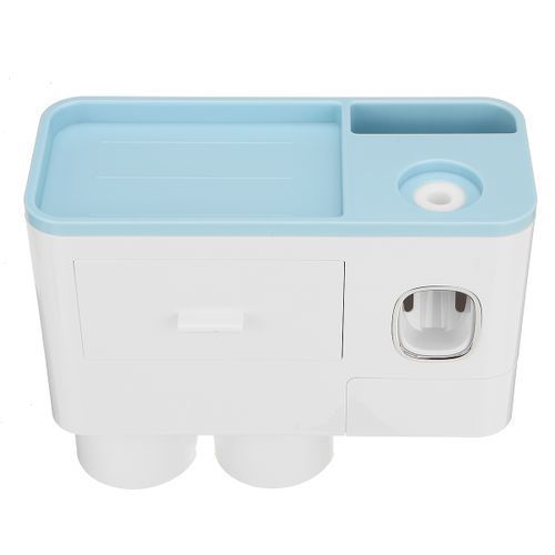 Magnetic 1/2/3/4/5 Cups Bathroom Toothbrush Holder Storage Rack With Toothpaste Dispenser Squeezer Wall Mount Organizer Punch-Free Self Adhesive White