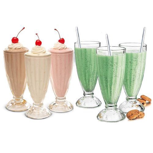 6 Pieces Set Of Milk Shakes/Ice Cream/Cocktail Drinking Glasses