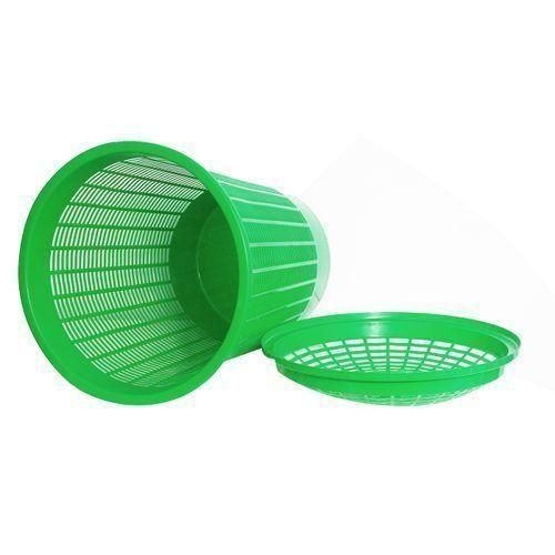 Basket Home Plastic Laundry Basket With a Lid - Green