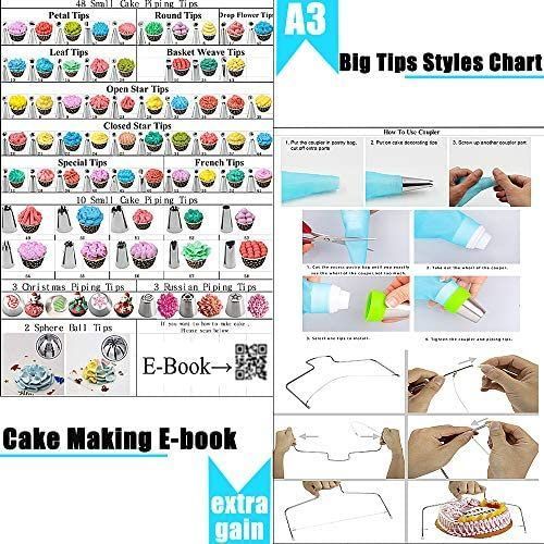 288 Pieces Of Cake Baking,Decorating Kit Set, Blue.