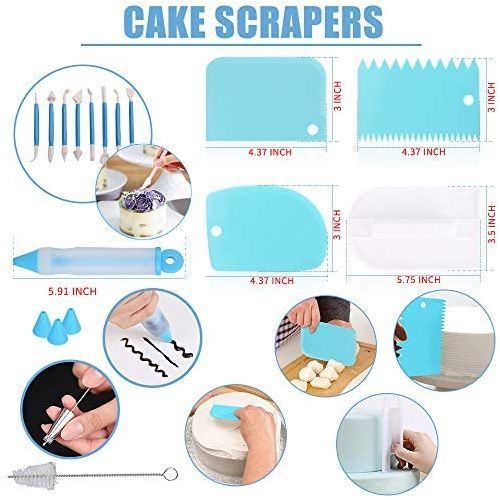 288 Pieces Of Cake Baking,Decorating Kit Set, Blue.