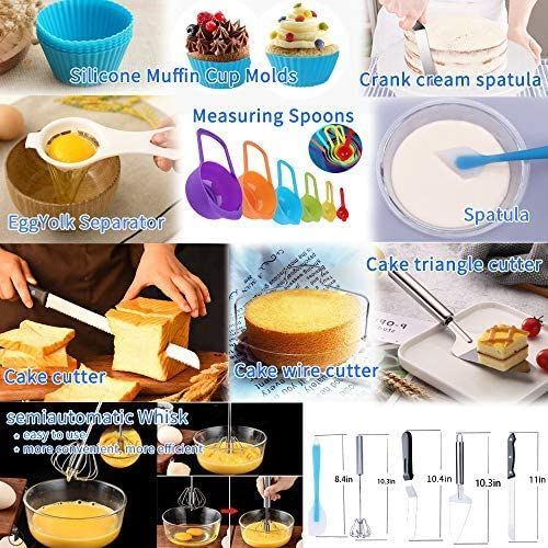 288 Pieces Of Cake Baking,Decorating Kit Set, Blue.