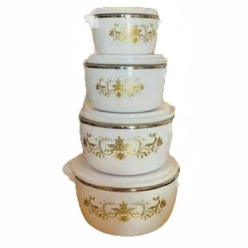 4 Pcs Flowered Insulated Hot Pot Dishes Food Warmer Casseroles -Multi-colour.