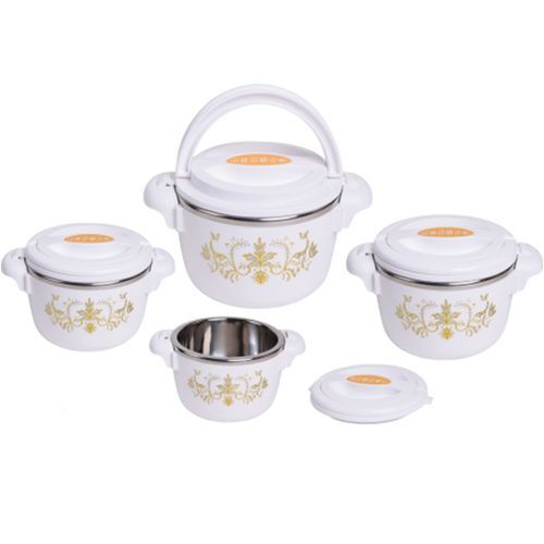 4 Pcs Flowered Insulated Hot Pot Dishes Food Warmer Casseroles -Multi-colour.