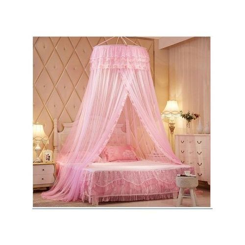 Round Mosquito Net Double Bed - Pink