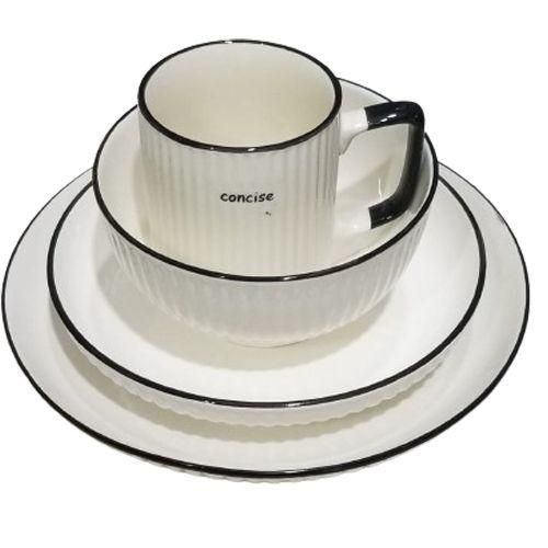 Ceramic 4 Cups 4 Bowls 4 Small Plates 4 Dinner Plates-White