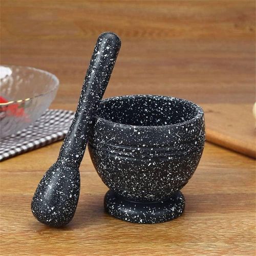 Spice Grinding Granite Mortar and Pestle-Black.