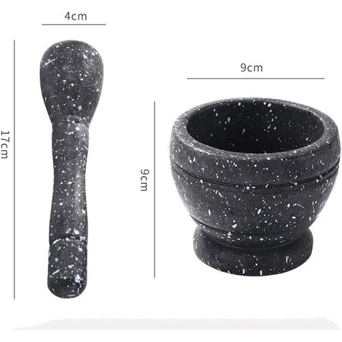 Spice Grinding Granite Mortar and Pestle-Black.