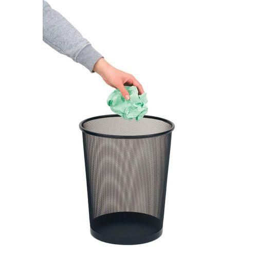 Dust Bins- Round Shape Metal Mesh Waste Bins-Black