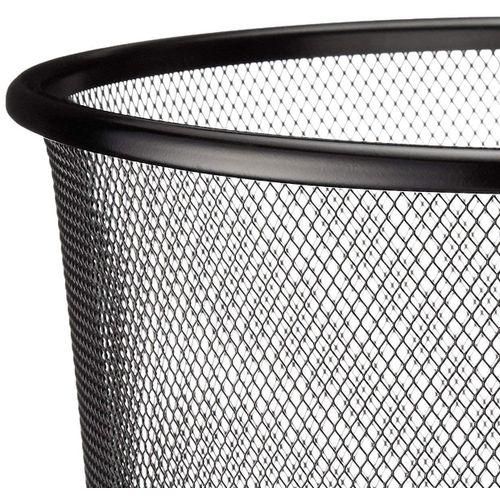 Dust Bins- Round Shape Metal Mesh Waste Bins-Black