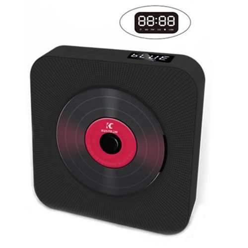 Home Retro Student Home Album with Remote Control FM Radio Built-in HiFi Speakers Audio,Black NO5115