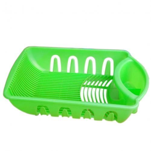 10L Plastic Dish Rack - Green