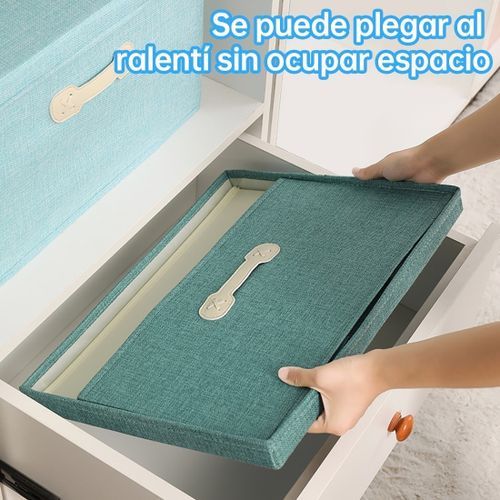 Foldable Clothes Storage Box With Handle And Lid - Gray