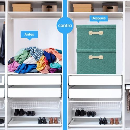 Foldable Clothes Storage Box With Handle And Lid - Gray