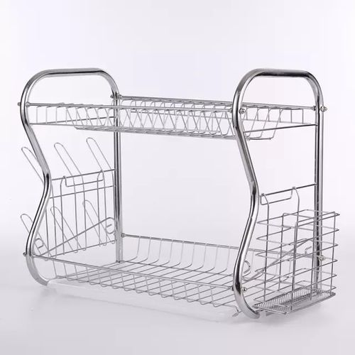 Dish Drainer Rack For Utensils And Cutlery - Silver