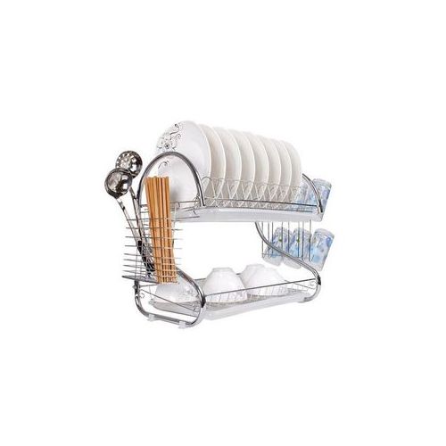 Dish Drainer Rack For Utensils And Cutlery - Silver