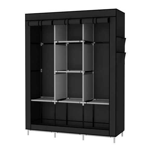 3 Column Cloth  Frame Portable Wardrobe Storage - Multicolor