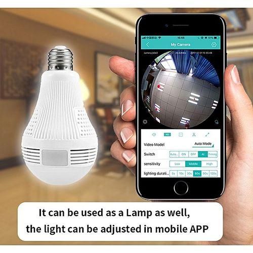 360 Degree WiFi Panoramic Security IP Camera 960P Bulb CCTV