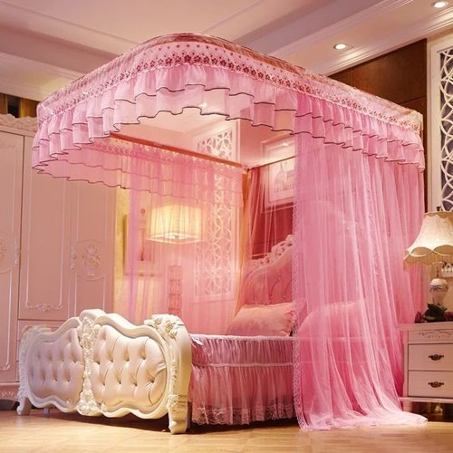 Railed Mosquito Net 2 Stand - Pink