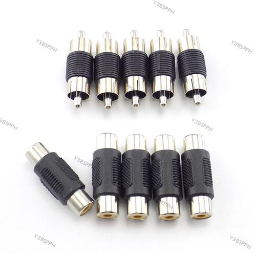2pcs Video RCA Female to Female CCTV Coupler AV Cable Connector RCA Dual Male to Male Audio Adapter Plug BPH