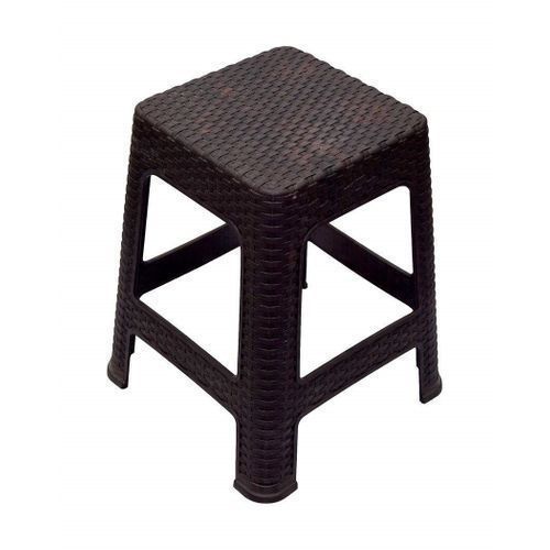 Plastic Square Stool-Brown