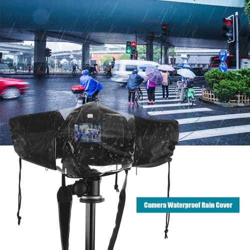Standard Camera Waterproof Rain Cover Sleeve Protector Raincoat for Canon Nikon Sony DSLR Cameras Black - black Ny