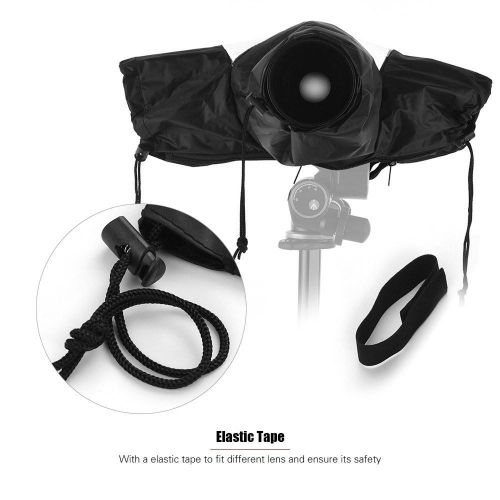 Standard Camera Waterproof Rain Cover Sleeve Protector Raincoat for Canon Nikon Sony DSLR Cameras Black - black Ny