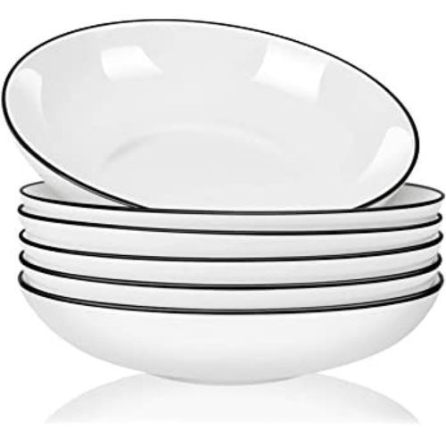 6 Pieces Of Deep  Soup Dinner Plates Bowls, White.