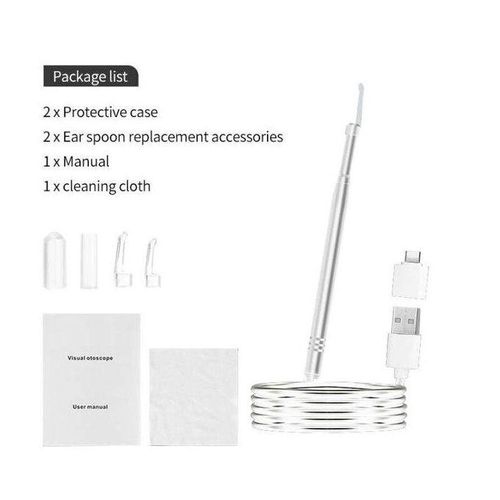 5.5mm Smart Visual Ear Cleaner Otoscope 3 In 1 Usb Otoscope Ear Wax Cleaning Inspection Camera Tools For Phone Pc