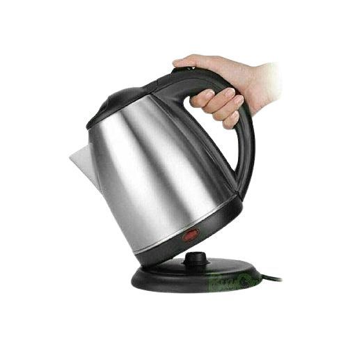 Flat Iron & Electric Kettle Percolator  2 Litres - Silver