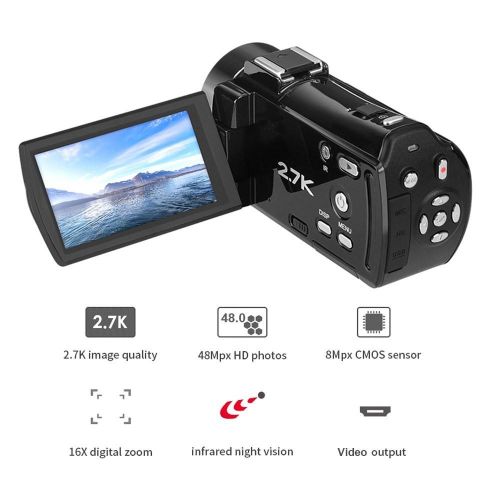 ORDRO HDV-V17 2.7K Digital Video Camera Camcorder Portable DV Recorder - black Ny