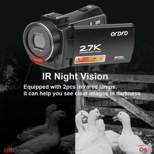 ORDRO HDV-V17 2.7K Digital Video Camera Camcorder Portable DV Recorder - black Ny