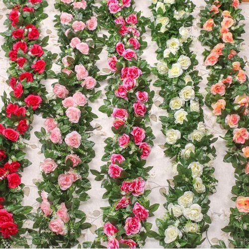Artificial Rose Rattan, Decorative Flower 1pcs 2.3m - Multicolor