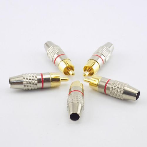 10pcs RCA Male Plug Connector Non Solder AV Audio Video Locking Cable Plug Adapter Solderness for Video CCTV Camera Security